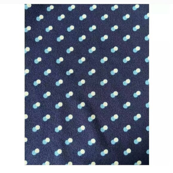 Talbots Blue White High Ruffled Collar Tie Neck Blouse Size M - Picture 5 of 8